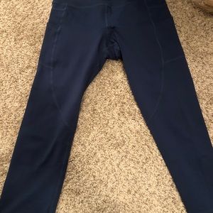 Navy Pocket Light n Tight Hi-Rise Capri 20”